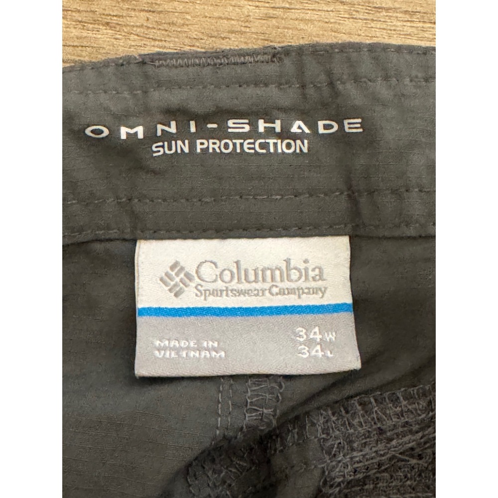 Columbia Men's Omni Shade Sun Protection Cargo Hiking Pants Gray Size 34W 34L - Picture 7 of 11